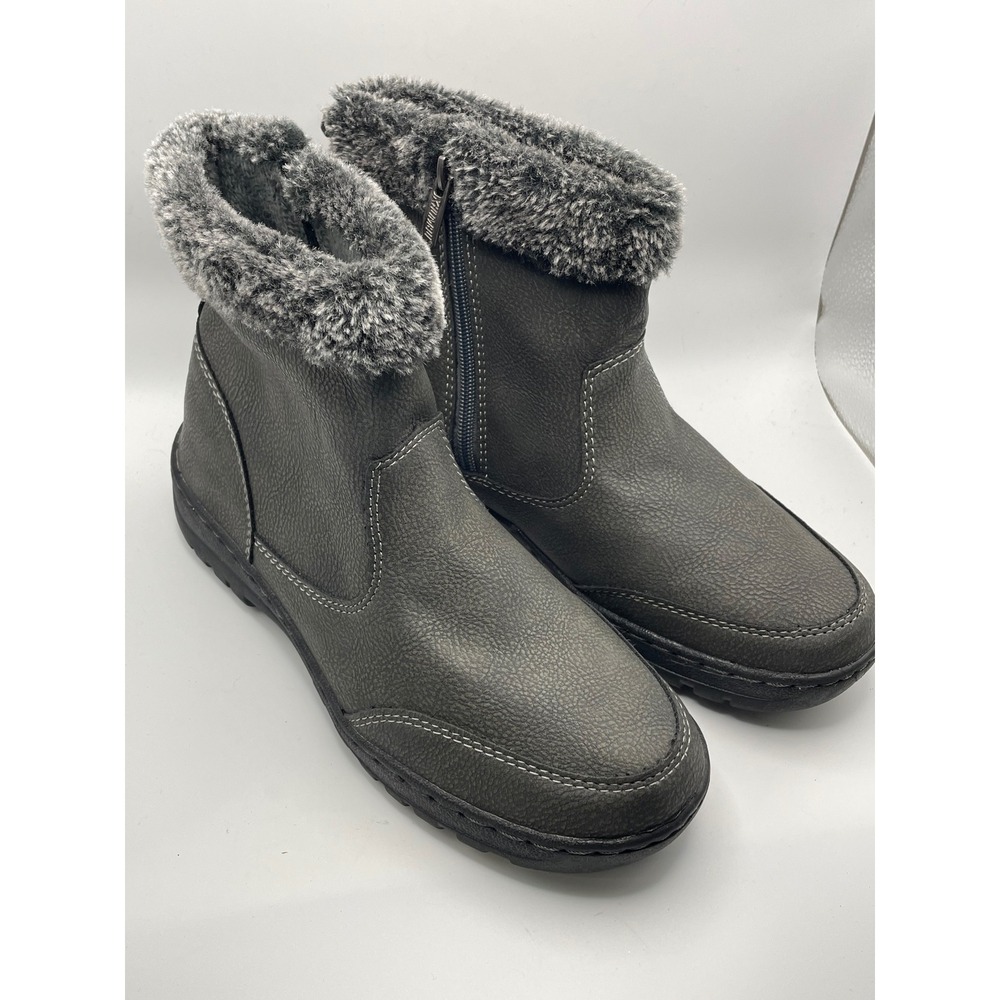 Khombo‎ Women's Addison Gray Faux Fur Winter Ankle Boots Size 7M